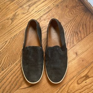 Black, genuine leather FRYE slip on sneakers